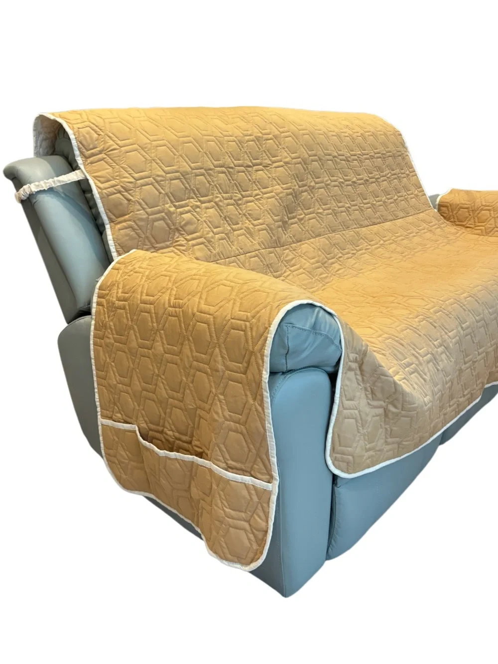 Couch Protector Slipcover Quilted Pet Cover Recliner Cover Sofa Reversible Tan